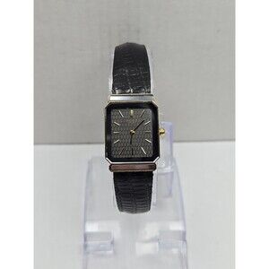Seiko Lassale Tank Rectangle Quartz Dress Watch Genuine Lizard Strap New Battery